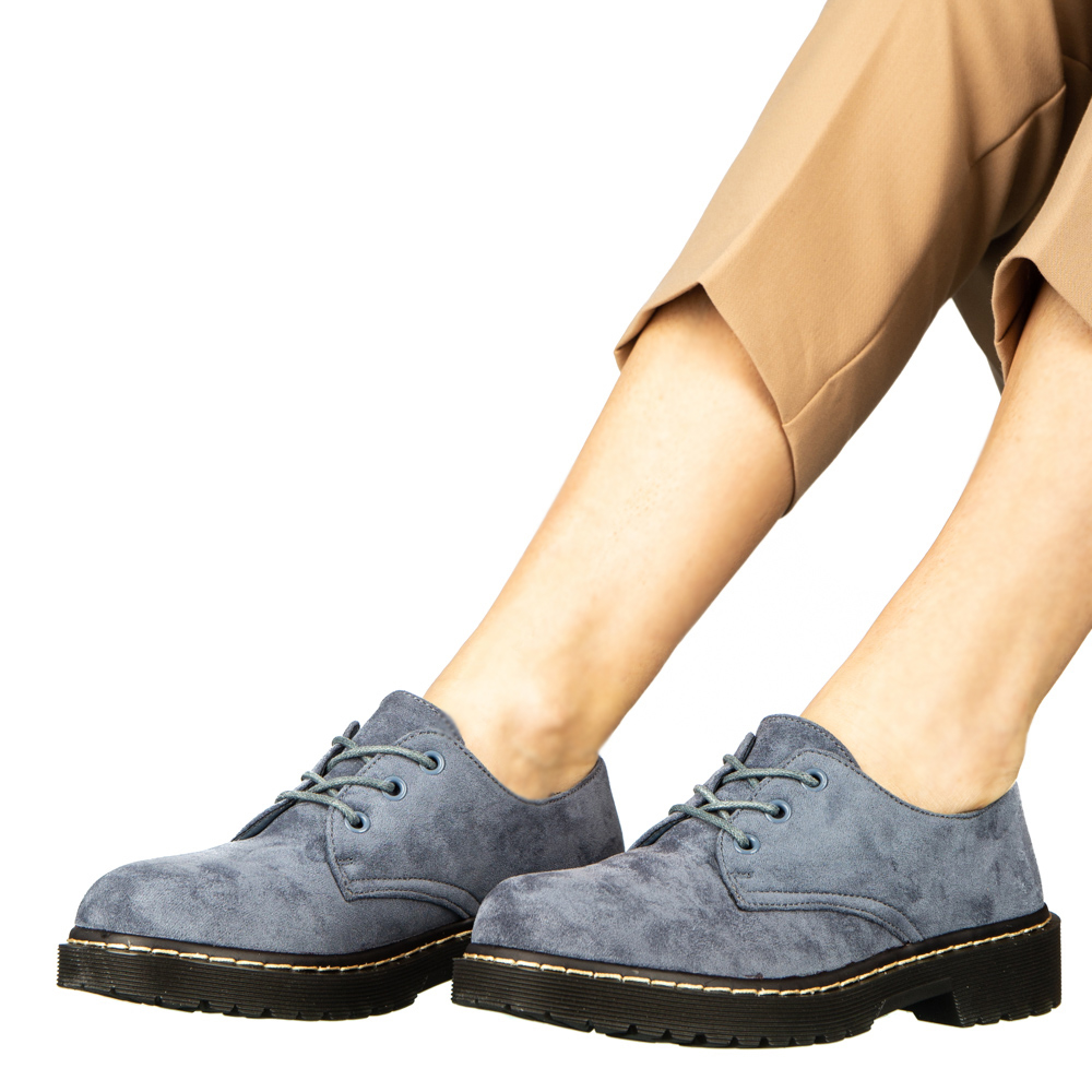 Γυναικεία casual παπούτσια χωρίς τακούνι από ύφασμα μπλε Arpacio, 6 - Kalapod.gr